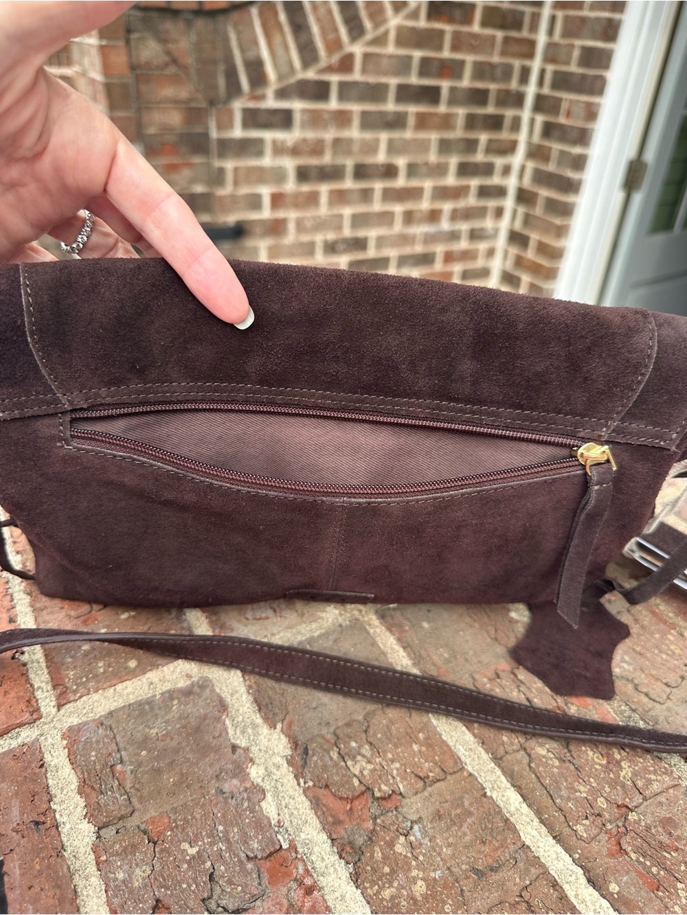 Haute Hippie Chocolate Brown Suede Fringe Crossbody - Picture 10 of 10